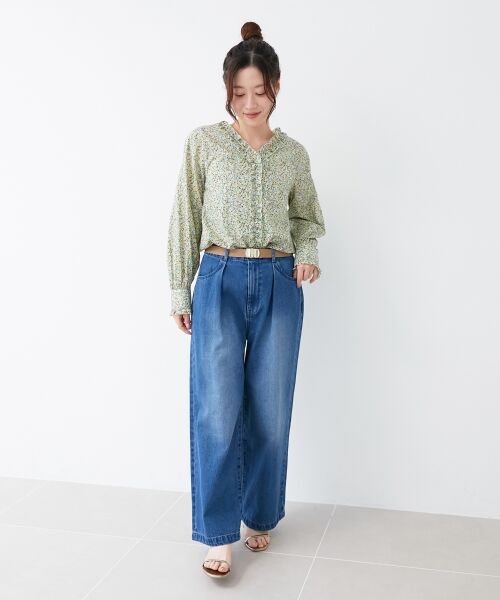 le.coeur blanc / ルクールブラン シャツ・ブラウス | リバティフロントフリルVネックブラウス | 詳細15