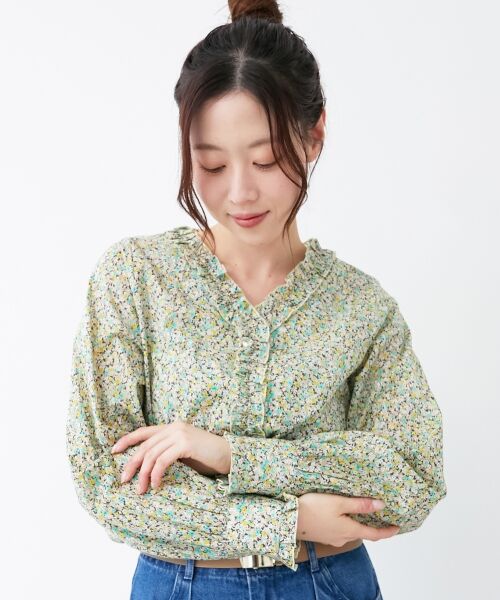 le.coeur blanc / ルクールブラン シャツ・ブラウス | リバティフロントフリルVネックブラウス | 詳細2