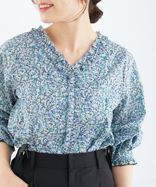 le.coeur blanc / ルクールブラン シャツ・ブラウス | リバティフロントフリルVネックブラウス | 詳細24