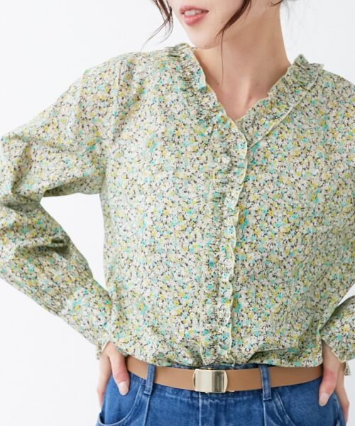 le.coeur blanc / ルクールブラン シャツ・ブラウス | リバティフロントフリルVネックブラウス | 詳細4