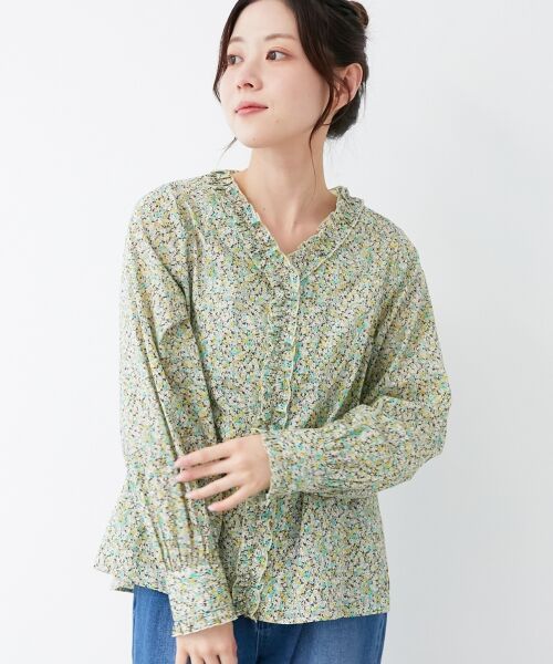 le.coeur blanc / ルクールブラン シャツ・ブラウス | リバティフロントフリルVネックブラウス | 詳細7