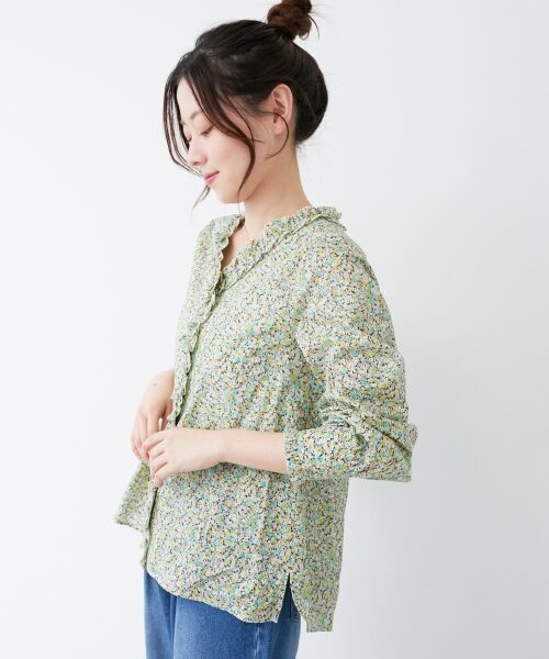 le.coeur blanc / ルクールブラン シャツ・ブラウス | リバティフロントフリルVネックブラウス | 詳細9