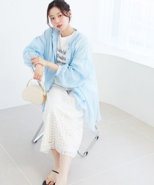 le.coeur blanc / ルクールブラン ロング・マキシ丈スカート | フラワー刺繍レーススカート | 詳細12