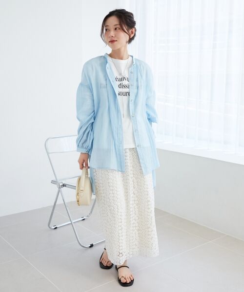 le.coeur blanc / ルクールブラン ロング・マキシ丈スカート | フラワー刺繍レーススカート | 詳細13