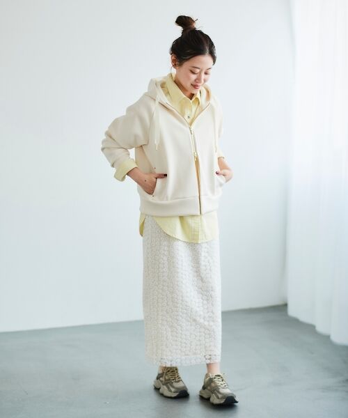 le.coeur blanc / ルクールブラン ロング・マキシ丈スカート | フラワー刺繍レーススカート | 詳細14