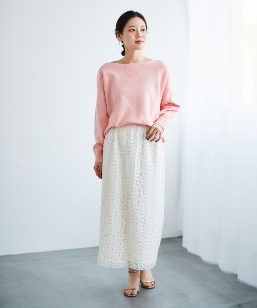 le.coeur blanc / ルクールブラン ロング・マキシ丈スカート | フラワー刺繍レーススカート | 詳細16
