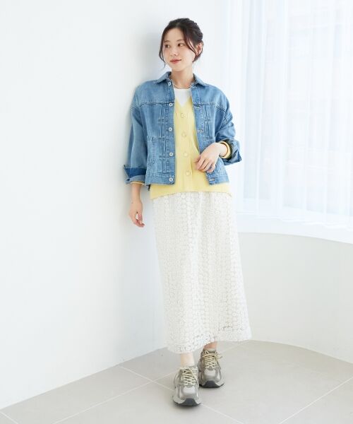 le.coeur blanc / ルクールブラン ロング・マキシ丈スカート | フラワー刺繍レーススカート | 詳細17