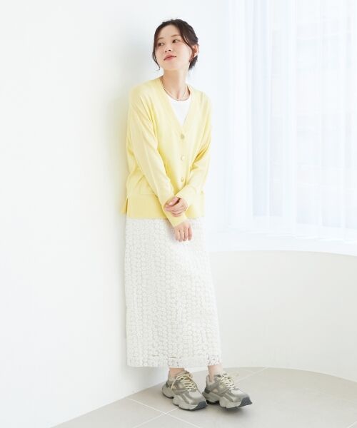 le.coeur blanc / ルクールブラン ロング・マキシ丈スカート | フラワー刺繍レーススカート | 詳細18