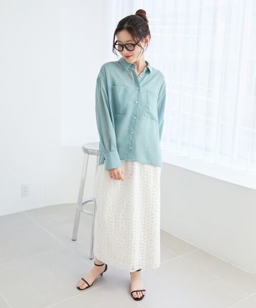 le.coeur blanc / ルクールブラン ロング・マキシ丈スカート | フラワー刺繍レーススカート | 詳細19