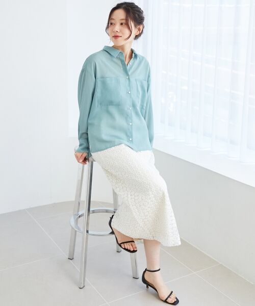 le.coeur blanc / ルクールブラン ロング・マキシ丈スカート | フラワー刺繍レーススカート | 詳細20