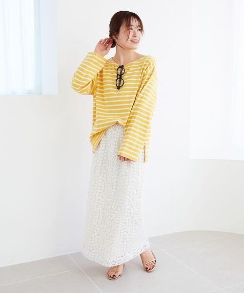 le.coeur blanc / ルクールブラン ロング・マキシ丈スカート | フラワー刺繍レーススカート | 詳細22