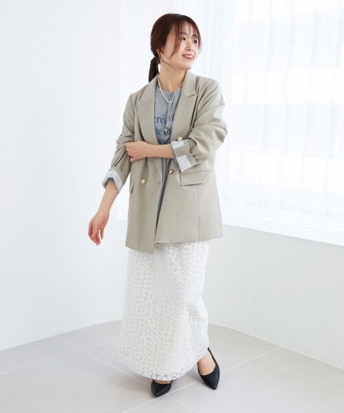 le.coeur blanc / ルクールブラン ロング・マキシ丈スカート | フラワー刺繍レーススカート | 詳細25