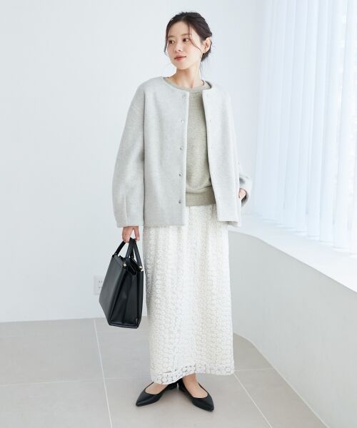 le.coeur blanc / ルクールブラン ロング・マキシ丈スカート | フラワー刺繍レーススカート | 詳細29