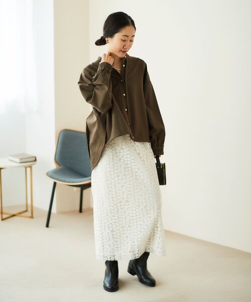 le.coeur blanc / ルクールブラン ロング・マキシ丈スカート | フラワー刺繍レーススカート | 詳細30