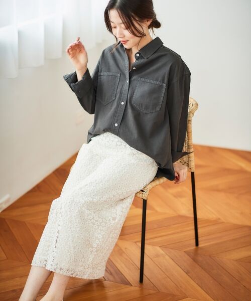 le.coeur blanc / ルクールブラン ロング・マキシ丈スカート | フラワー刺繍レーススカート | 詳細5