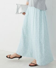 le.coeur blanc / ルクールブラン ロング・マキシ丈スカート | ミニフラワープリントギャザースカート