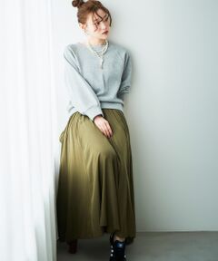 le.coeur blanc / ルクールブラン ロング・マキシ丈スカート | ウエストリブギャザーフレアスカート