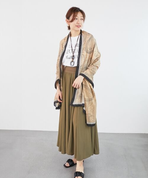 le.coeur blanc / ルクールブラン ロング・マキシ丈スカート | ウエストリブギャザーフレアスカート | 詳細12