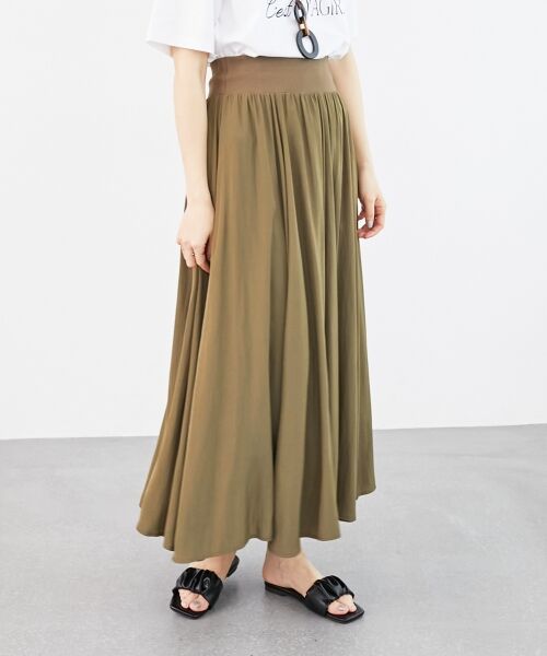 le.coeur blanc / ルクールブラン ロング・マキシ丈スカート | ウエストリブギャザーフレアスカート | 詳細14