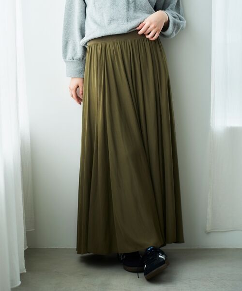 le.coeur blanc / ルクールブラン ロング・マキシ丈スカート | ウエストリブギャザーフレアスカート | 詳細2