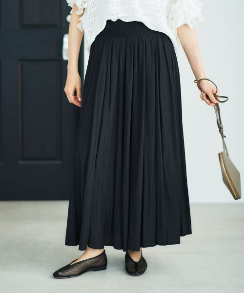 le.coeur blanc / ルクールブラン ロング・マキシ丈スカート | ウエストリブギャザーフレアスカート | 詳細25