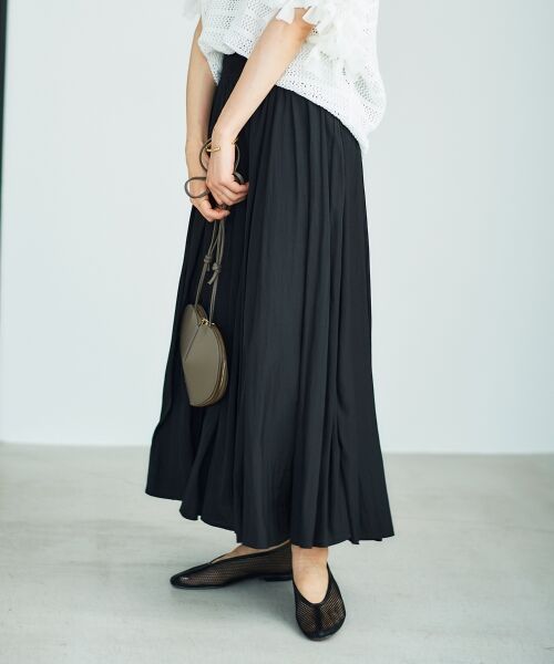 le.coeur blanc / ルクールブラン ロング・マキシ丈スカート | ウエストリブギャザーフレアスカート | 詳細26