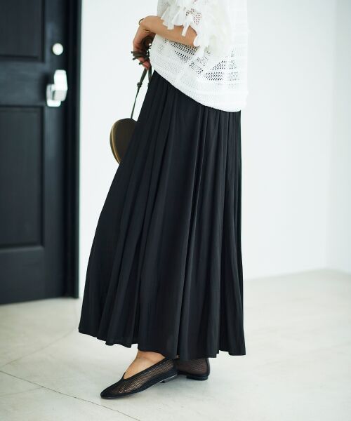 le.coeur blanc / ルクールブラン ロング・マキシ丈スカート | ウエストリブギャザーフレアスカート | 詳細27