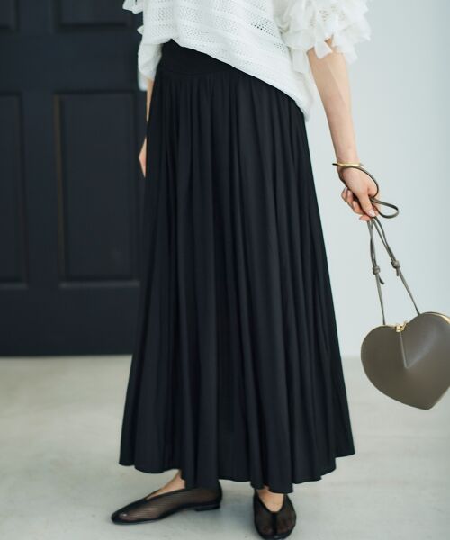 le.coeur blanc / ルクールブラン ロング・マキシ丈スカート | ウエストリブギャザーフレアスカート | 詳細28