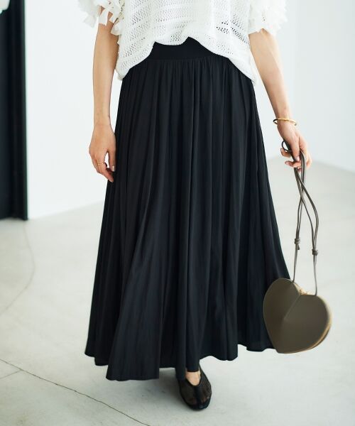 le.coeur blanc / ルクールブラン ロング・マキシ丈スカート | ウエストリブギャザーフレアスカート | 詳細29