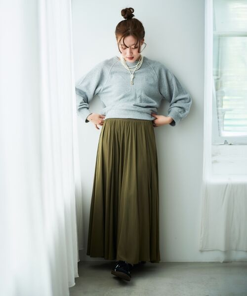 le.coeur blanc / ルクールブラン ロング・マキシ丈スカート | ウエストリブギャザーフレアスカート | 詳細5