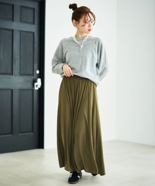 le.coeur blanc / ルクールブラン ロング・マキシ丈スカート | ウエストリブギャザーフレアスカート | 詳細7