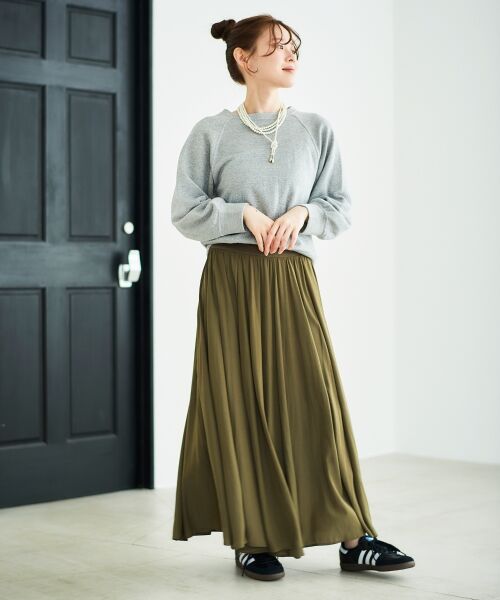 le.coeur blanc / ルクールブラン ロング・マキシ丈スカート | ウエストリブギャザーフレアスカート | 詳細8