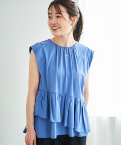 le.coeur blanc / ルクールブラン Tシャツ | ペプラムフリルノースリーブTEE