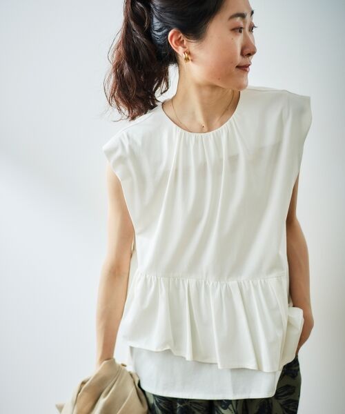 le.coeur blanc / ルクールブラン Tシャツ | ペプラムフリルノースリーブTEE | 詳細23