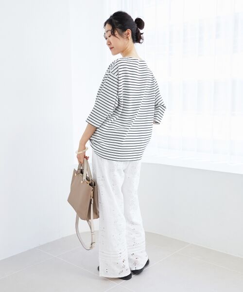 le.coeur blanc / ルクールブラン カットソー | ボーダーモチーフ刺繍カットソー | 詳細20