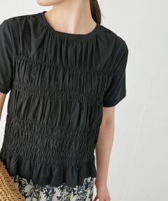 le.coeur blanc / ルクールブラン Tシャツ | 《手洗い可能》フロントシャーリングTシャツ