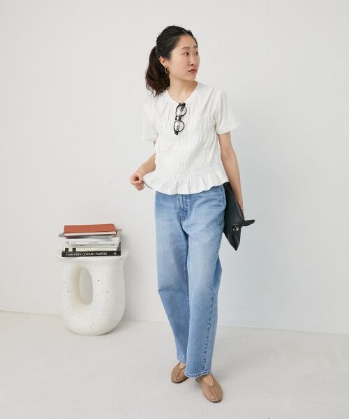 le.coeur blanc / ルクールブラン Tシャツ | 《手洗い可能》フロントシャーリングTシャツ | 詳細11