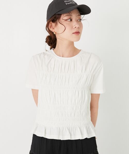 le.coeur blanc / ルクールブラン Tシャツ | 《手洗い可能》フロントシャーリングTシャツ | 詳細3