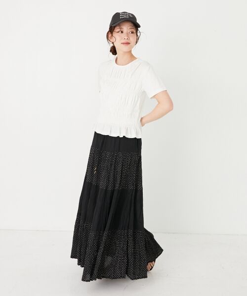 le.coeur blanc / ルクールブラン Tシャツ | 《手洗い可能》フロントシャーリングTシャツ | 詳細4