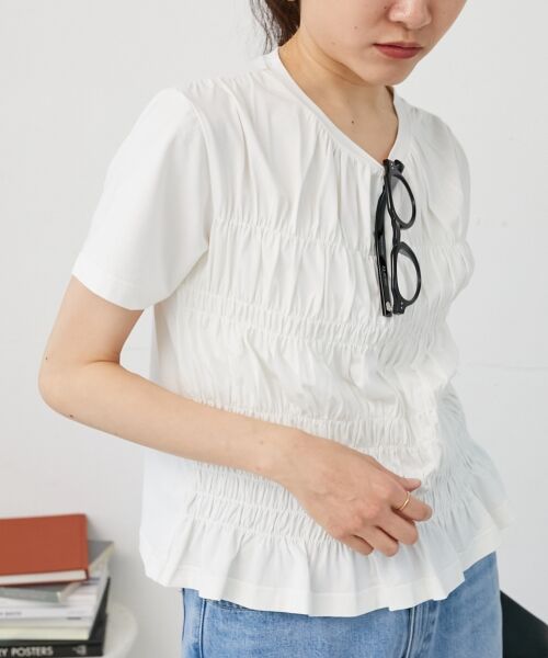 le.coeur blanc / ルクールブラン Tシャツ | 《手洗い可能》フロントシャーリングTシャツ | 詳細6