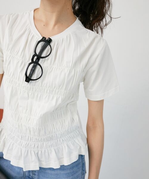 le.coeur blanc / ルクールブラン Tシャツ | 《手洗い可能》フロントシャーリングTシャツ | 詳細7