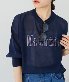 le.coeur blanc / ルクールブラン ニット・セーター | シアー刺繍ロゴニットプルオーバー