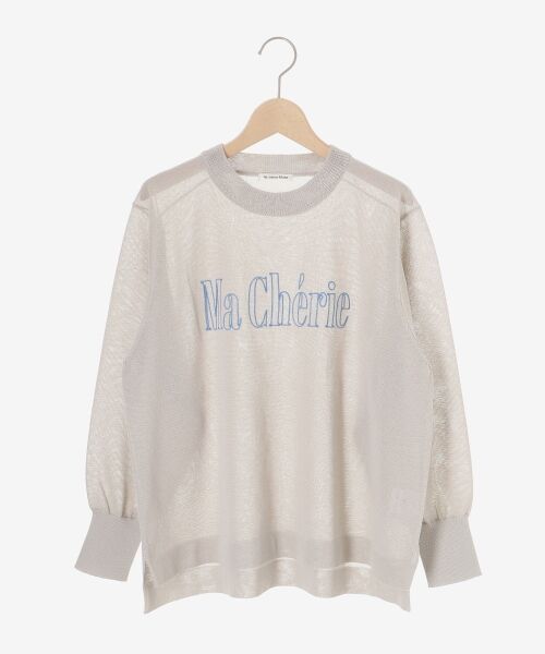 le.coeur blanc / ルクールブラン ニット・セーター | シアー刺繍ロゴニットプルオーバー | 詳細1