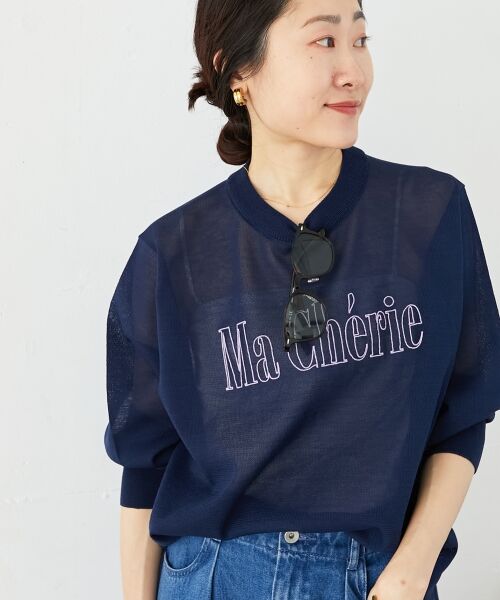 le.coeur blanc / ルクールブラン ニット・セーター | シアー刺繍ロゴニットプルオーバー | 詳細19