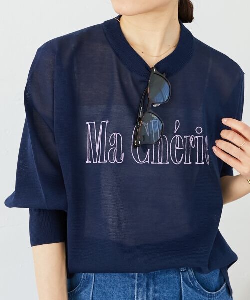 le.coeur blanc / ルクールブラン ニット・セーター | シアー刺繍ロゴニットプルオーバー | 詳細20