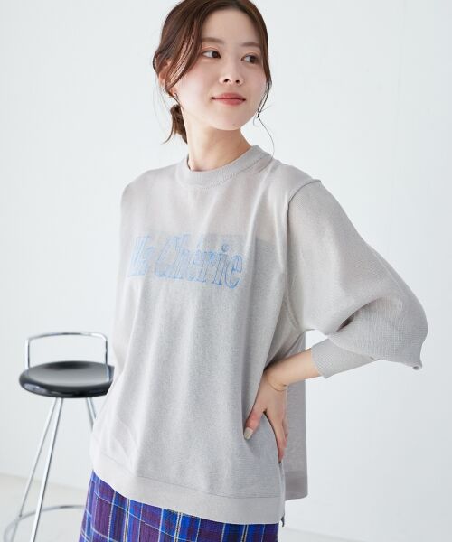 le.coeur blanc / ルクールブラン ニット・セーター | シアー刺繍ロゴニットプルオーバー | 詳細3