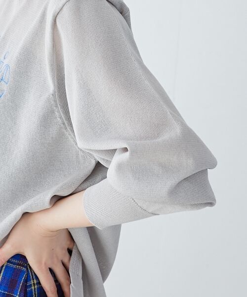 le.coeur blanc / ルクールブラン ニット・セーター | シアー刺繍ロゴニットプルオーバー | 詳細4
