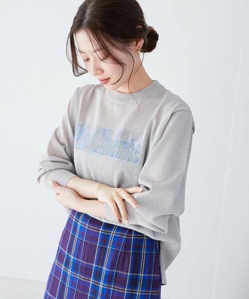 le.coeur blanc / ルクールブラン ニット・セーター | シアー刺繍ロゴニットプルオーバー | 詳細5