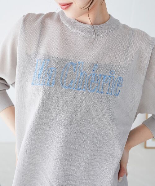 le.coeur blanc / ルクールブラン ニット・セーター | シアー刺繍ロゴニットプルオーバー | 詳細7