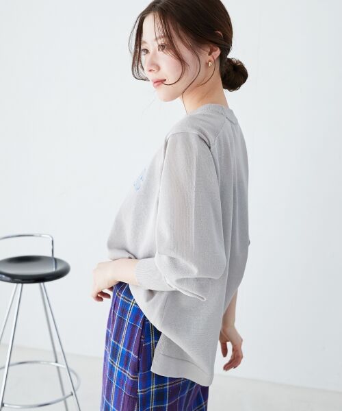 le.coeur blanc / ルクールブラン ニット・セーター | シアー刺繍ロゴニットプルオーバー | 詳細8